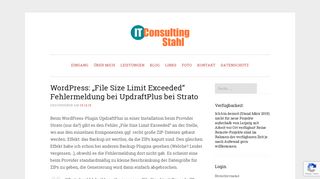 
                            4. WordPress: „File Size Limit Exceeded“ Fehlermeldung bei UpdraftPlus ...