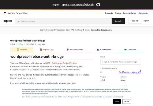 
                            3. wordpress-firebase-auth-bridge - npm