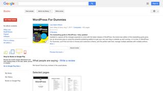 
                            8. WordPress For Dummies - Google बुक के परिणाम