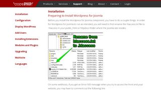 
                            2. WordPress for Joomla - 'corePHP'
