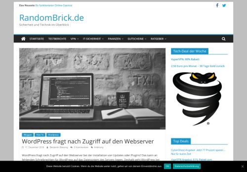 
                            7. WordPress fragt nach Zugriff auf den Webserver - RandomBrick.de