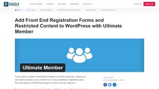
                            9. WordPress Front End Registration Forms and Restricted Content