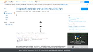 
                            8. wordpress frontend login and wp-admin not working right - Stack ...