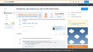 
                            3. Wordpress: get sessions by user id with token/verify - Stack Overflow