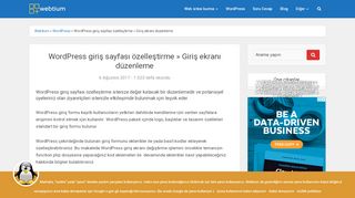 
                            9. WordPress giriş sayfası özelleştirme » Giriş ekranı düzenleme » webtium