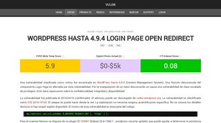 
                            8. WordPress hasta 4.9.4 Login Page cifrado débil - VulDB