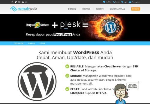 
                            5. WordPress Hosting dari Rumahweb Indonesia