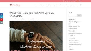 
                            8. WordPress Hosting im Vergleich: WP Engine vs. RAIDBOXES