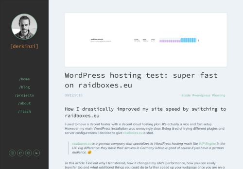 
                            7. WordPress hosting test: super fast on raidboxes.eu - derkinzi