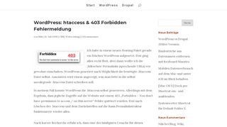 
                            1. WordPress: htaccess & 403 Forbidden Fehlermeldung - Nilslog