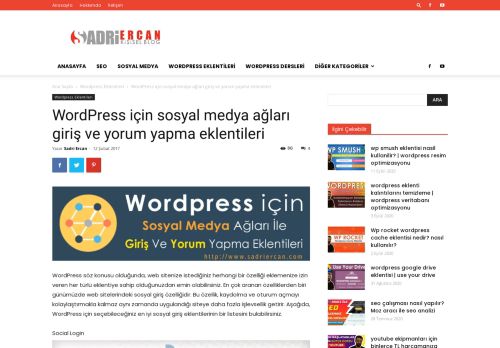 
                            9. Wordpress için sosyal medya ağları giriş ve yorum yapma eklentileri