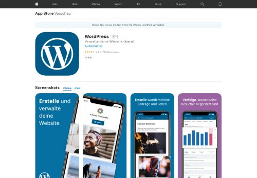 
                            4. WordPress im App Store - iTunes - Apple