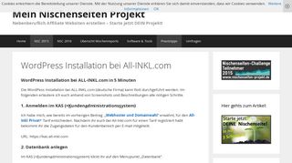 
                            11. WordPress Installation bei All-INKL.com - Mein Nischenseiten Projekt
