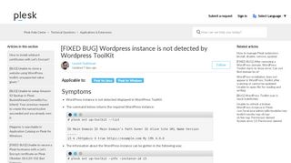 
                            5. Wordpress instance is not detected by Wordpress ToolKit – Plesk Help ...