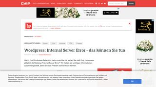 
                            11. Wordpress: Internal Server Error - das können Sie tun - CHIP