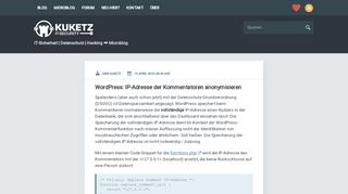 
                            6. WordPress: IP-Adresse der Kommentatoren anonymisieren ⋆ Kuketz ...