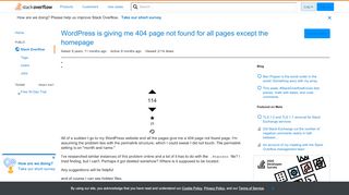 
                            2. WordPress is giving me 404 page not found for all pages except the ...