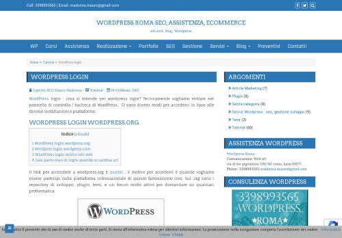 
                            4. Wordpress login : entrare nel pannello di controllo di Wordpress