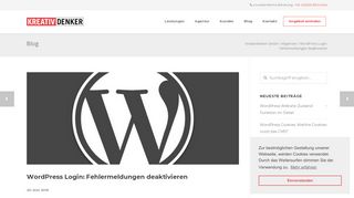 
                            2. WordPress Login: Fehlermeldungen deaktivieren › Kreativdenker GmbH