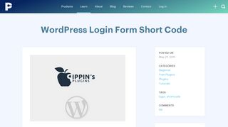 
                            6. WordPress Login Form Short Code - Pippins Plugins