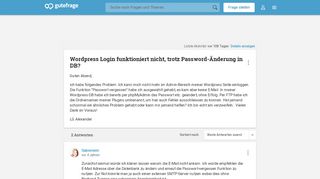 
                            11. Wordpress Login funktioniert nicht, trotz Password-Änderung in DB ...
