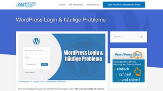 
                            2. WordPress Login & häufige Probleme - FastWP