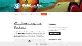
                            9. WordPress Login ins Backend - WebQuartier