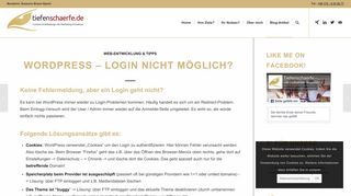 
                            7. Wordpress - Login nicht möglich? - tiefenschaerfe