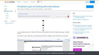 
                            10. Wordpress Login not working with email address - Stack Overflow