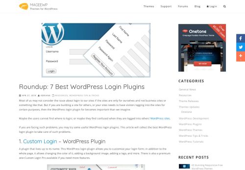 
                            7. WordPress Login Plugin for Website 2014 - MageeWP