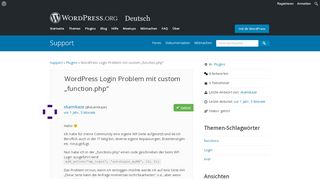 
                            5. WordPress Login Problem mit custom „function.php“ | WordPress.org