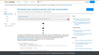 
                            8. Wordpress login programmatically with user name/cookies - Stack ...