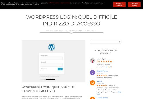 
                            2. WordPress Login: quel difficile indirizzo di accesso • LAbDesign80.it
