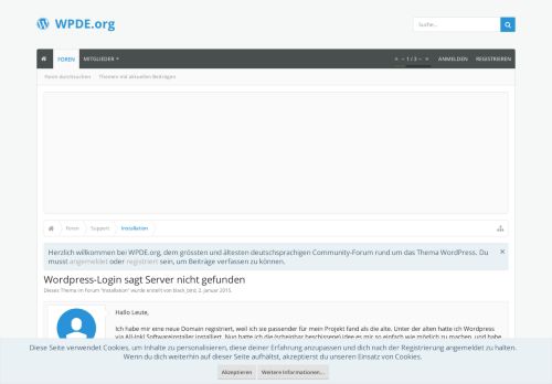 
                            3. Wordpress-Login sagt Server nicht gefunden | WPDE.org Forum