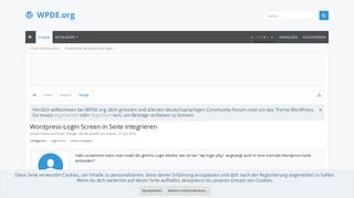 
                            9. Wordpress-Login Screen in Seite integrieren | WPDE.org Forum