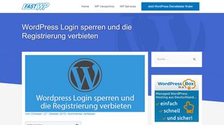 
                            5. Wordpress Login sperren und die Registrierung verbieten - FastWP