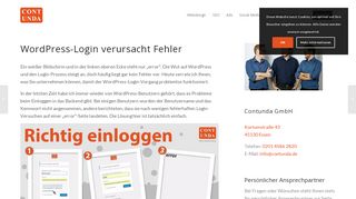 
                            12. WordPress-Login verursacht Fehler — Contunda GmbH