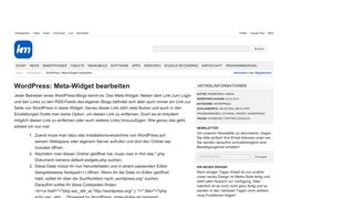 
                            3. WordPress: Meta-Widget bearbeiten - Kemmerzell Media