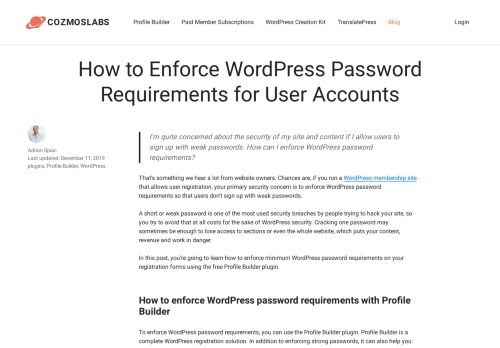 
                            7. WordPress Minimum Password Length and Password Strength Meter