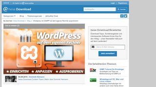 
                            11. Wordpress mit XAMPP auf dem eigenen Rechner ausprobieren - Heise