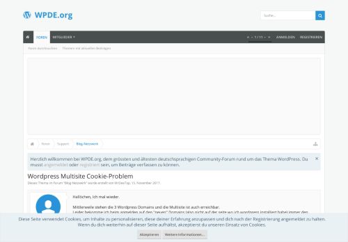 
                            5. Wordpress Multisite Cookie-Problem | WPDE.org Forum