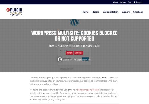 
                            2. WordPress Multisite: cookies blocked or not supported - Plugin Republic