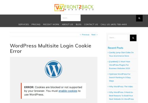 
                            4. WordPress Multisite Login Cookie Error - Front2Back Web Studio