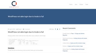 
                            11. Wordpress not able login due to Inode is full - CodeOmitted