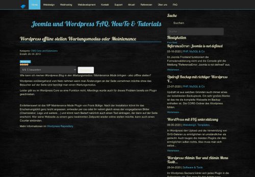 
                            13. Wordpress offline stellen Wartungsmodus oder Maintenance