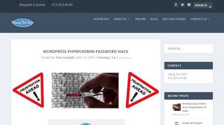 
                            7. Wordpress phpMyAdmin Password Hack | Hang Ten SEO