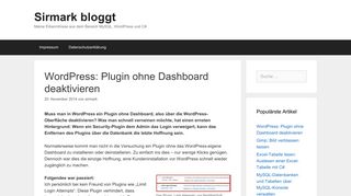 
                            9. Wordpress: Plugin ohne Dashboard deaktivieren - Sirmark bloggt