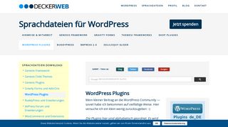 
                            11. WordPress Plugins – deutsche Sprachdateien — DECKERWEB