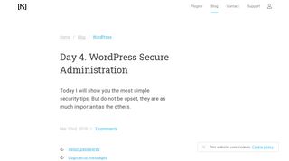 
                            13. WordPress secure administration. Simple but effective tips.