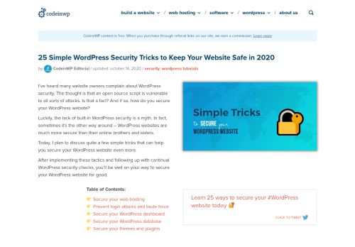 
                            12. WordPress Security: 24 Simple Tricks to Secure Your WordPress ...
